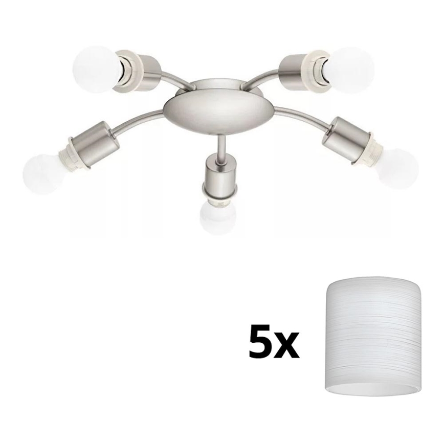 Eglo - Plafón LED MY CHOICE 5xE14/4W/230V  cromo mate/blanco
