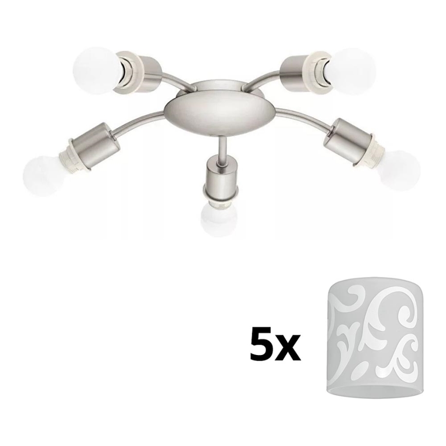 Eglo - Plafón LED MY CHOICE 5xE14/4W/230V  cromo mate/blanco