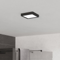 Eglo - Plafón LED para baño, 7 W, 230 V, 15 x 15 cm, IP44, negro