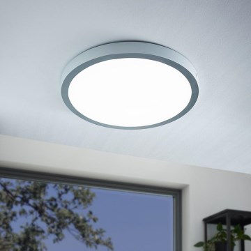 Eglo - Plafón LED redondo plateado 1xLED/25W/230V 4000K Ø 40 cm