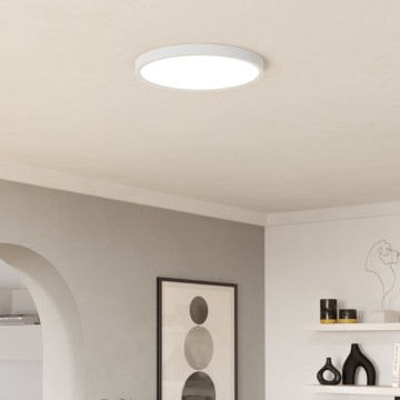 Eglo - Plafón LED RGBW regulable para baño, 17,5 W/230 V, 2700–6500 K, Ø 39,9 cm, IP44, blanco