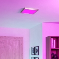 Eglo - Plafón LED RGBW regulable para baño LED/13,5W/230V 2700-6500K 29,5x29,5 cm IP44 cromo mate