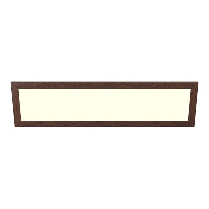 Eglo - panel LED RGBW regulable de superficie SALOBRENA-C WOOD LED/34W/230V 2700-6500K 34x124 cm marrón oscuro + mando a distancia