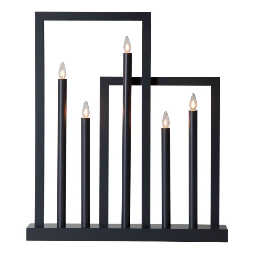 Eglo - Portavelas de Navidad 5xE10/3W/230V negro