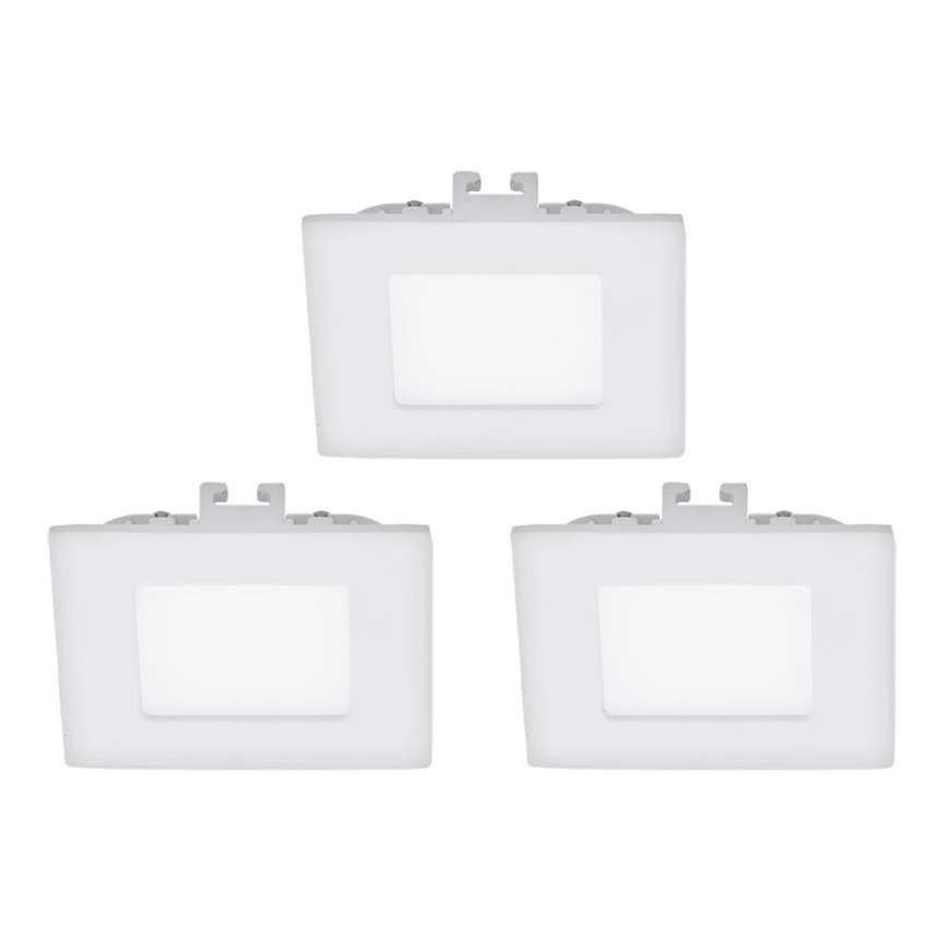 Eglo - SET 3x Iluminación LED empotrada de techo FUEVA 1 1xLED/2,7W/230V