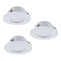 Eglo - SET 3x Iluminación LED empotrada de techo PINEDA 1xLED/6W/230V