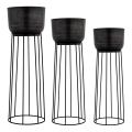 Eglo - SET 3x Maceta de metal negro