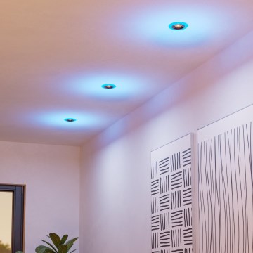 Eglo - Set de 3 downlights empotrables LED RGBW regulables para baño LED/3,8W/230V 2700-6500K IP44 + mando a distancia