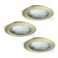 Eglo - Set de 3 focos LED empotrados PENETO 1xGU10-LED/3W/230V