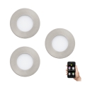 Eglo - Set de 3 lámparas LED regulables para baño FUEVA-Z 2,8W/230V IP44 Ø 8,5 cm