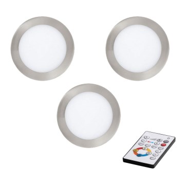 Eglo - SET de 3 luces empotrables LED regulables TINUS LED/6W/230V + mando a distancia