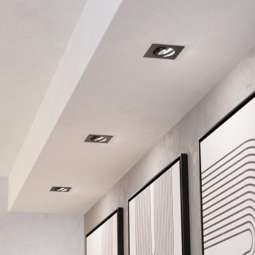 Eglo - Set de 3 luminarias empotrables LED regulables LED/4,8W/230V 8,8x8,8 cm negro