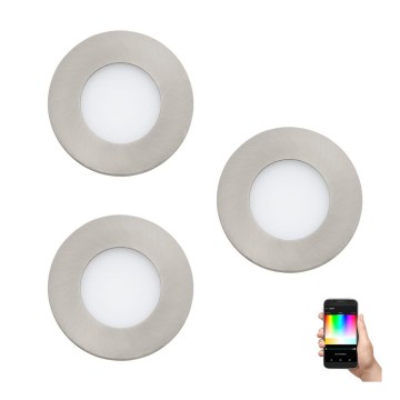 Eglo - Set de 3 luminarias empotrables LED RGB regulables FUEVA-C 1xLED/3W/230V Ø 8,5 cm
