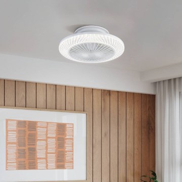 Eglo - Ventilador de techo LED regulable 3xLED/12,6W/230V 2700-6500K Ø 55 cm blanco + mando a distancia