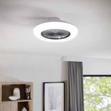 Eglo - Ventilador de techo LED regulable 3xLED/12,6W/230V 2700-6500K Ø 55 cm gris + mando a distancia