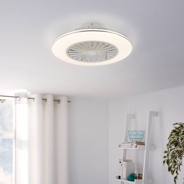 Eglo - Ventilador de techo LED regulable 3xLED/12,6W/230V Ø 55 cm blanco + mando a distancia