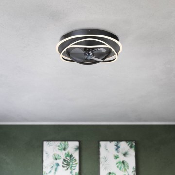 Eglo - Ventilador de techo LED regulable 4xLED/9W/230V 2700-6500K Ø 50 cm negro + mando a distancia