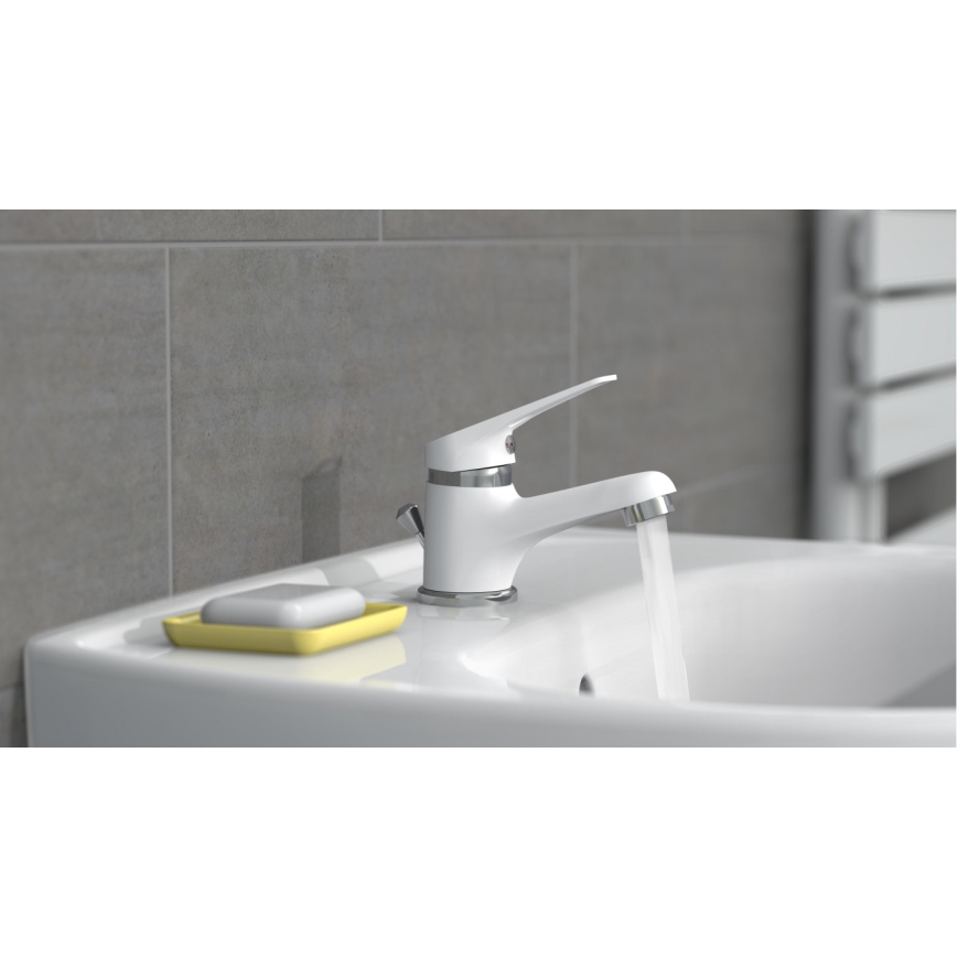 Eisl NI075SCR - Grifo de lavabo SPEED blanco/cromo pulido