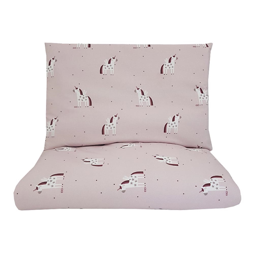 EKO - Ropa de cuna de muselina de algodón UNICORN 2 piezas