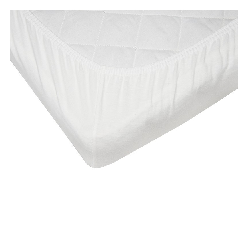 EKO - Sábana impermeable con banda elástica JERSEY 120x60 cm blanco