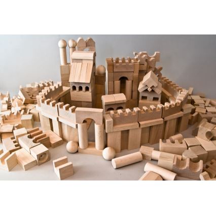 EkoToys - Bloques de madera natural 220 piezas