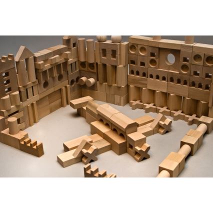 EkoToys - Bloques de madera natural 220 piezas
