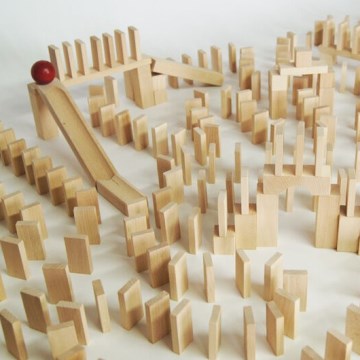EkoToys - Dominó de madera 830 pz haya
