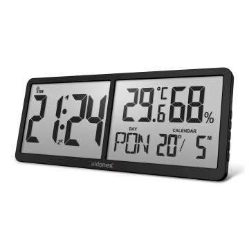 ELDONEX ECL-1110-BK - Reloj de pared digital TimeCheck 4xAA negro