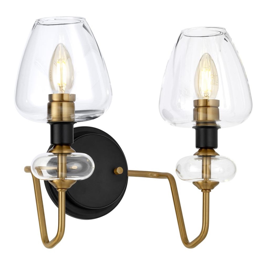 Elstead - Aplique ARMAND 2xE14/40W/230V negro/latón