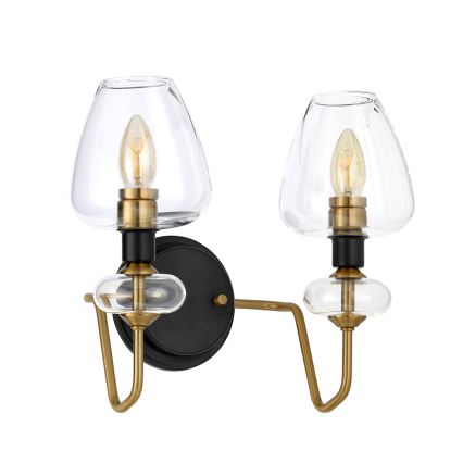 Elstead - Aplique ARMAND 2xE14/40W/230V negro/latón
