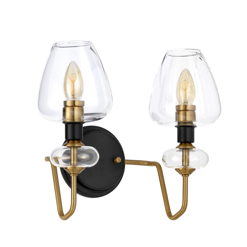 Elstead - Aplique ARMAND 2xE14/40W/230V negro/latón