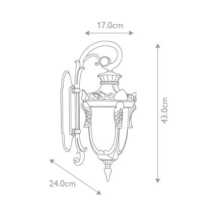 Elstead - Aplique de exterior PHILADELPHIA 1xE27/100W/230V IP44