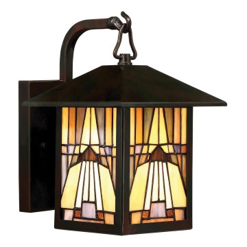 Elstead - Aplique de pared exterior Tiffany INGLENOOK 1xE27/60W/230V IP44