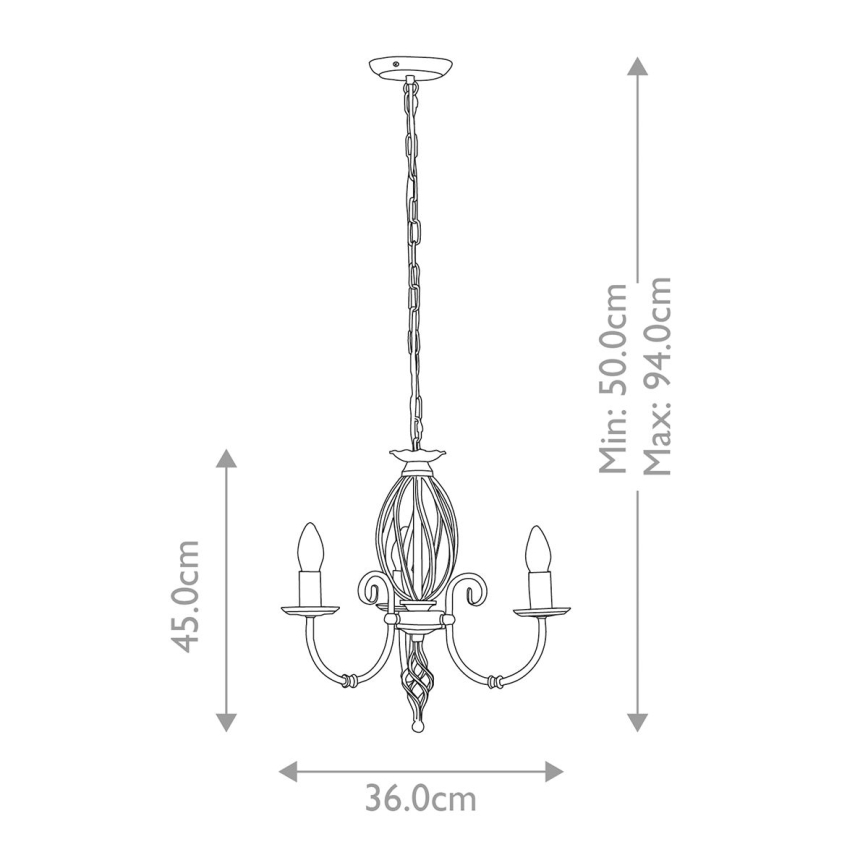 Elstead - Lámpara colgante con cadena ARTISAN 3xE14/60W/230V