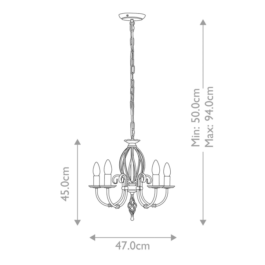 Elstead - Lámpara colgante con cadena ARTISAN 5xE14/60W/230V