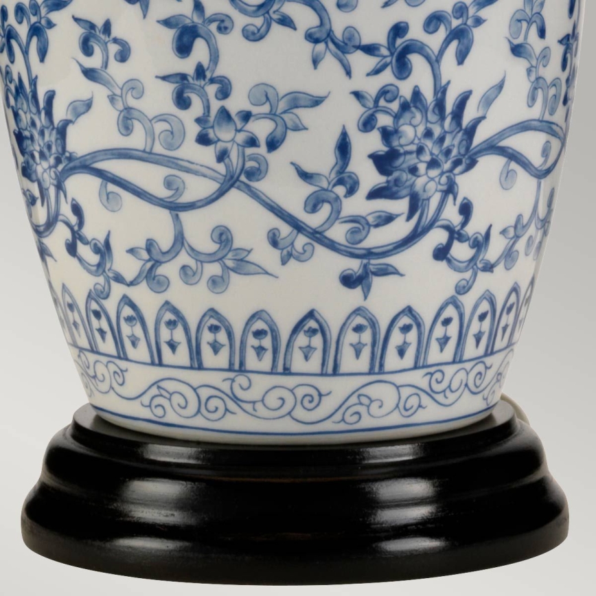 Elstead - Lámpara de mesa AZUL GINGER JAR 1xE27/60W/230V