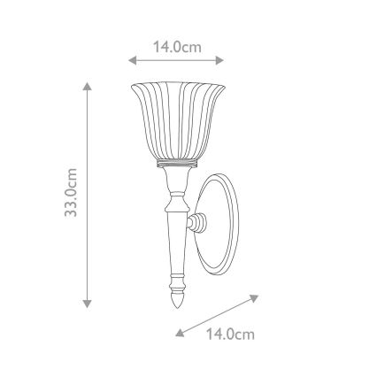Elstead - Aplique de pared LED para baño DRYDEN 1xG9/3W/230V IP44 dorado