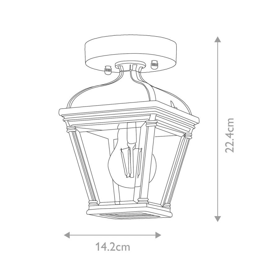 Elstead - Lámpara de techo para exterior BAYVIEW 1xE27/60W/230V IP44 negra