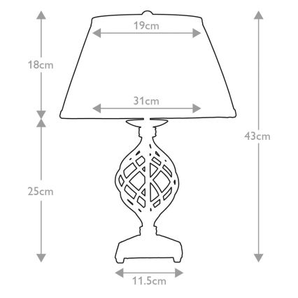 Elstead - Lámpara de mesa BELFRY 1xE27/60W/230V