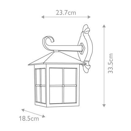Elstead BL18-BLACK - Aplique de exterior WINCHESTER 1xE27/100W/230V IP43