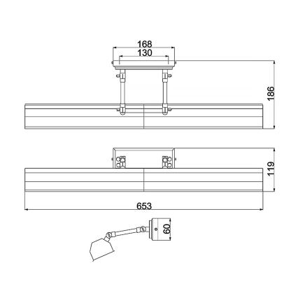 Elstead - Lámpara para cuadros CHAWTON 4xE14/40W/230V negra