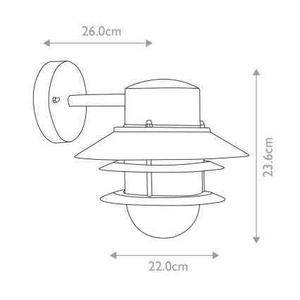Elstead - Aplique de pared exterior COPENHAGEN 1xE27/60W/230V IP44