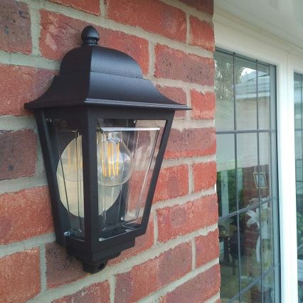 Elstead - Aplique de pared exterior DECO LANE 1xE27/60W/230V IP44 negro