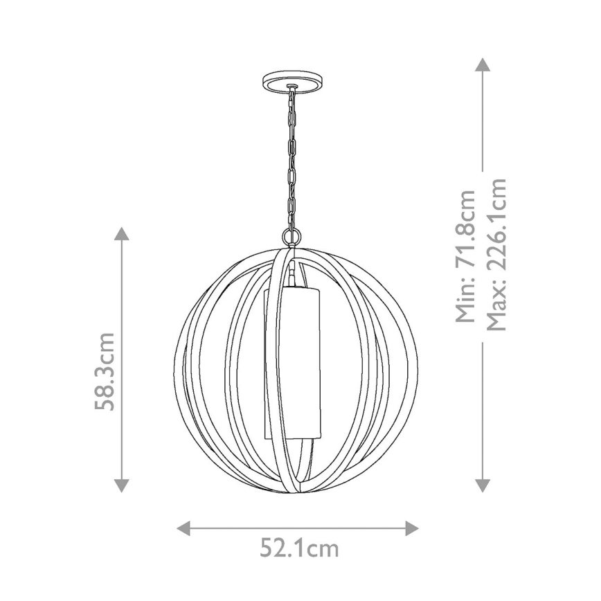 Elstead FE-ALLIER-P-S-LW - Lámpara colgante con cadena ALLIER 1xE27/60W/230V roble