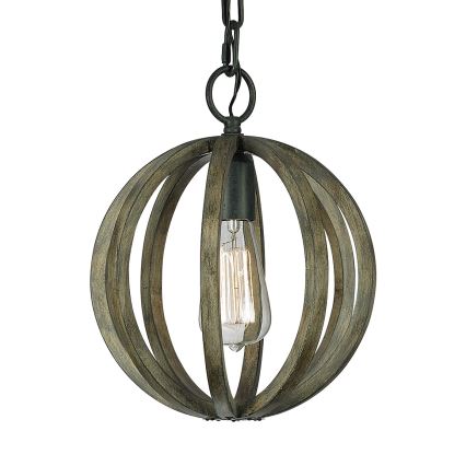 Elstead FE-ALLIER-P-WW - Lámpara colgante con cadena ALLIER 1xE27/60W/230V roble