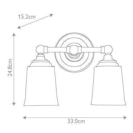 Elstead FE-HUGOLAKE2BATH - Aplique LED de baño HUGOLAKE 2xG9/3W/230V IP44