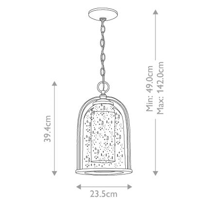 Elstead HK-QUINCY8-M - Plafón de exterior QUINCY 1xE27/100W/230V IP23