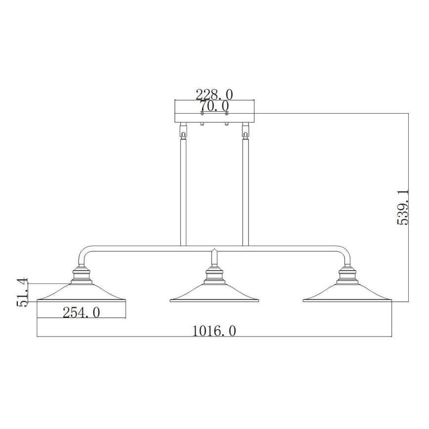 Elstead HK-RIGBY-ISLE-KZ - Lámpara colgante RIGBY 3xE27/60W/230V