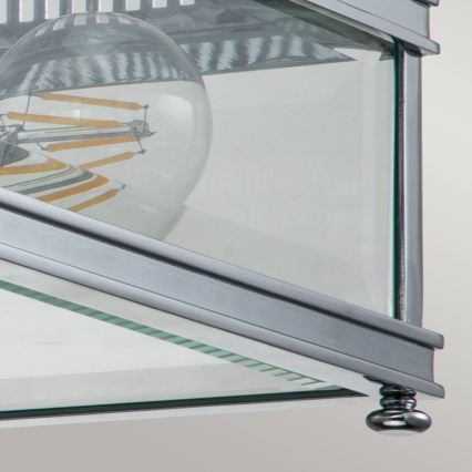 Elstead - Lámpara de techo para exterior HOLBORN 2xE27/60W/230V IP44 acabado en cromo brillante