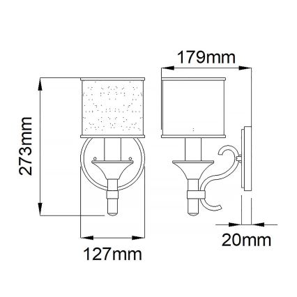 Elstead KL-LACEY1-MB - Aplique LACEY 1xE14/60W/230V